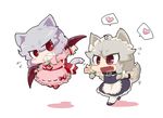  ahoge animal_ears annoyed bad_id bad_pixiv_id blue_hair blush_stickers cat_ears cat_tail chasing chibi clenched_teeth collar dog_ears dog_tail fang flying grey_hair heart inu_sakuya izayoi_sakuya kemonomimi_mode maid_headdress multiple_girls no_hat no_headwear nura_(oaaaaaa) red_eyes remilia_scarlet running sharp_teeth silver_hair tail teeth touhou 