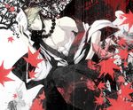  bad_id bad_pixiv_id banned_artist bare_shoulders beads blonde_hair blue_eyes fox_mask ivan_karelin japanese_clothes leaf male_focus maple_leaf mask muted_color origami paper_crane prayer_beads s_tanly solo tiger_&amp;_bunny 