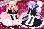  2girls barasuishou dress elbow_gloves eyepatch food goth-loli kirakishou lolita_fashion rozen_maiden sakuragi_yuzuki 