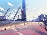  cloud construction_site crane day manhole no_humans real_world_location scenery sky step_to_you_(vocaloid) tokyo_(city) tokyo_sky_tree yonasawa 