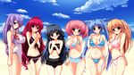  beach bikini blush cleavage clouds group hayase_manami himekawa_fuuka kageura_tomo kamikaze_explorer long_hair okihara_kotoha oshiki_hitoshi photoshop sky swimsuit usami_saori water yuutenji_mishio 