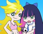  artist_request panty_&amp;_stocking_with_garterbelt panty_(character) panty_(psg) smile stocking_(character) stocking_(psg) 