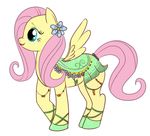  dress equine female feral fluttershy_(mlp) friendship_is_magic hair horse lulubell mammal my_little_pony pegasus pink_hair plain_background pony solo white_background wings 