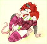  2011 ear_piercing earring female marsupial panties piercing possum solo stockings tandemonium underwear 