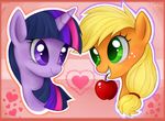  apple applejack_(mlp) duo equine female feral friendship_is_magic fruit holidays horn horse mammal mn27 my_little_pony pony twilight_sparkle_(mlp) unicorn valentine's_day valentines_day 