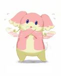  ????? big_ears blue_eyes blush chibi cute do_not_want kenitevy looking_at_viewer nintendo plain_background pok&#233;mon pok&eacute;mon solo standing tail video_games waving white_background 