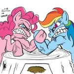 blue_fur competition equine female friendship_is_magic fur horse mammal manly muscles my_little_pony pegasus pink_fur pinkie_pie_(mlp) pony rainbow_dash_(mlp) the_atrix 