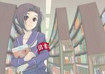  armband book kobayakawa_rinko kuronekokan_monpetit library love_plus school_uniform serafuku solo 