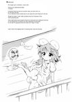  animal_ears arm_support barefoot bunny_ears comic doujinshi fan greyscale hachi_(chihagura) hard_translated highres inaba_tewi jewelry monochrome necklace non-web_source short_hair solo sweat touhou translated 