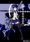  beret gun hat machine_gun necktie purple_eyes purple_hair rifle rocket_launcher short_hair skirt solo thighhighs tk28 utane_uta utau weapon zettai_ryouiki 