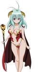  areolae blush breasts green_hair highres horns legs long_hair photoshop run_elsie_jewelria thighs thong to_love-ru toloveru 