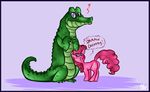  alligator equine female feral friendship_is_magic fur gummy_(mlp) horse male mammal my_little_pony pink_fur pinkie_pie_(mlp) pony reptile scalie unknown_artist 