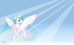  blackm3sh equine female feral friendship_is_magic horn mammal my_little_pony pegacorn princess_celestia_(mlp) solo wallpaper widescreen winged_unicorn wings 