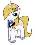  blue_eyes bow_tie crossgender cutie_mark equine female feral friendship_is_magic hair horn kloudmutt long_hair mammal my_little_pony plain_background prince_blueblood_(mlp) short_hair solo unicorn white_background 