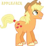  applejack_(mlp) blonde_hair crossgender cutie_mark english_text equine feral friendship_is_magic green_eyes hair hat horse male mammal my_little_pony plain_background pony solo text transparent_background trotsworth vector 