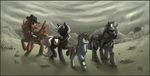  calamity equine fallout fallout_equestria female hat horn horse idess launcher lilpip littlepip_(mlp) male mammal my_little_pony pegasus pip_boy_3000 pony power_armor ranged_weapon rock rocket rocket_launcher steel_hooves unicorn velvet_remedy weapon wings 