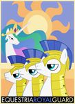  equine female feral friendship_is_magic guard_pony horn horse male mammal my_little_pony pegacorn pegasi_guard_(mlp) pegasus pony poster princess princess_celestia_(mlp) propaganda royal_guard_(mlp) royalty sun 