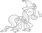  erthilo eyes_closed female feral fluttershy_(mlp) friendship_is_magic hat horse mammal mouse my_little_pony pegasus pied_piper plain_background pony rodent solo white_background wings 