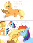  blackfury blonde_hair blush comic english_text equine eyes_closed female feral friendship_is_magic green_eyes hair hat horse kissing lesbian love mammal multi-colored_hair my_little_pony pegasus photo plain_background pony rainbow_dash_(mlp) rainbow_hair red_eyes tears text white_background wings 