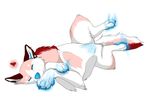  &hearts; &lt;3 aura canine ear_piercing earring eyes_closed female feral fur lying mammal non-anthro on_back piercing pink pink_fur plain_background rottencanines sleeping solo white_background 