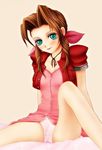 aerith_gainsborough blush female human not_furry panties pink pink_background pink_clothing plain_background solo underwear unknown_artist white_background 