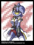  avian beak bird blue_feathers clothed clothing fan_character female gun half-closed_eyes hawk looking_at_viewer missebony nintendo nurse original_character panties ranged_weapon signature solo star_fox stella underwear uniform video_games weapon yellow_eyes 