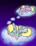  clouds cub cutie_mark derpy_hooves_(mlp) dinky_hooves_(mlp) dream equine female feral friendship_is_magic horn horse love mammal my_little_pony pegasus pony stars unicorn unknown_artist wings young 