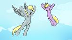  cutie_mark derp derpy_hooves_(mlp) dinky_hooves_(mlp) duo equine female feral flying friendship_is_magic horn horse hug mammal my_little_pony pegasus pony unicorn unknown_artist wings young 