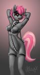  anthro blackheart blackheart_(mlp) bondage bound equine fan_character female hirurux legwear mammal my_little_pony original_character solo spikes thigh_highs 