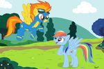  clouds cutie_mark equine eyewear female feral flying friendship_is_magic goggles horse mammal my_little_pony pegasus pony rainbow_dash_(mlp) spitfire_(mlp) veggie veggie55 wings wonderbolts_(mlp) 