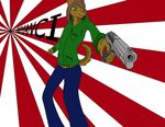  aim anthro armed caraline chuchianci green_eyes gun hoodie pistol ranged_weapon solo weapon 