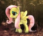  equine female feral fluttershy_(mlp) forest friendship_is_magic mammal my_little_pony pegasus solo tree unknown_artist wings wood 