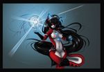  anthro ara black_hair blue_eyes breasts cat cyborg feline female fluff-kevlar hair looking_at_viewer mammal nipples nude solo tail wide_hips 