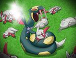  ambiguous claws drool drooling eyes_closed feral fight forked_tongue group long_tongue nintendo open_mouth pok&#233;mon pok&eacute;mon red_eyes reptile saliva scalie scar seviper snake tail tongue tongue_out unknown_artist video_games violence zangoose 