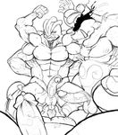  anal balls biceps big_balls big_muscles big_penis chubby drool drooling emboar erection fat gay group group_sex licking machamp male muscles nidoking nintendo nipples oral overweight penis plain_background pok&#233;mon pok&eacute;mon precum ragnarokdragon rimming saliva sex threesome tongue tusks uncut vein veins video_games white_background 