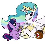  alicorn band_aid bruise crown cub equine female friendship_is_magic horse my_little_pony pony princess_celestia_(mlp) sad twilight_sparkle_(mlp) unicorn young 