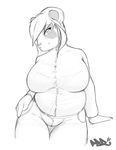  big_breasts breasts chubby fat female mammal overweight panda pbrown plain_background solo white_background 