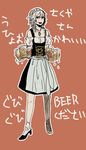  alcohol beer braid daina_(encore62) flat_chest izayoi_sakuya maid_headdress solo touhou white_hair 