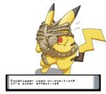  alien_(movie) artist_request crossover egg_laying face_hug facehugger fake_screenshot gen_1_pokemon head_hug hug impregnation no_humans parody pikachu pokemon pokemon_(creature) tail 