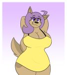  anthro breasts canine clothed clothing female feonna_starglaze hair mammal purple_hair solo theroflcoptr thick_thighs voluptuous wolf 