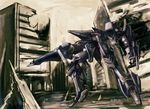  armored_core armored_core_4 assault_rifle city from_software gun laser_blade mecha rifle weapon 