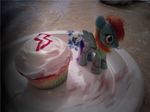  blue_fur cake cupcake cupcakes cupcakes_(mlp_fanfic) cutie_mark equine female feral figurine food friendship_is_magic fur hair icing mammal multi-colored_hair my_little_pony photo rainbow_dash_(mlp) rainbow_hair real shadow solo sulphurtea toy 