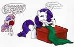  cutie_mark equine eyeshadow female feral friendship_is_magic horn makeup mammal my_little_pony plain_background rarity_(mlp) sewing sibling sisters sweetie_belle_(mlp) the_dark_lord_keisha thedarklordkeisha unicorn white_background young 