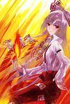  bad_id bad_pixiv_id bow fire fujiwara_no_mokou hair_bow kurosujuu solo touhou 