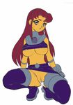  brown_hair nipples pussy recolor starfire teen_titans 