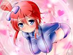  blue_eyes breasts fuuro_(pokemon) gym_leader hair_ornament hanging_breasts kayama_kenji large_breasts long_hair midriff pokemon pokemon_(game) pokemon_bw pokemon_special red_hair solo 