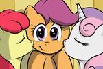  applebloom_(mlp) cub cutie_mark_crusaders_(mlp) dizzypacce equine female friendship_is_magic horn horse kissing kloudmutt lesbian mammal my_little_pony pegasus pony scootaloo_(mlp) sweetie_belle_(mlp) unicorn young 