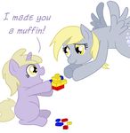  cub cutie_mark derpy_hooves_(mlp) dinky_doo_(mlp) dinky_hooves_(mlp) equine female feral food friendship_is_magic horn horse lego mammal muffin my_little_pony pegasus plain_background pony unicorn unknown_artist white_background wings young 