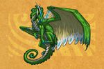  acidapluvia dragon eyes_closed female feral green_body scalie solo tail wings 