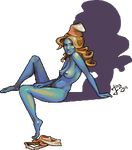  blue_skin jinndevil lowres nude pixel_art reinterpretation smurfette smurfs 